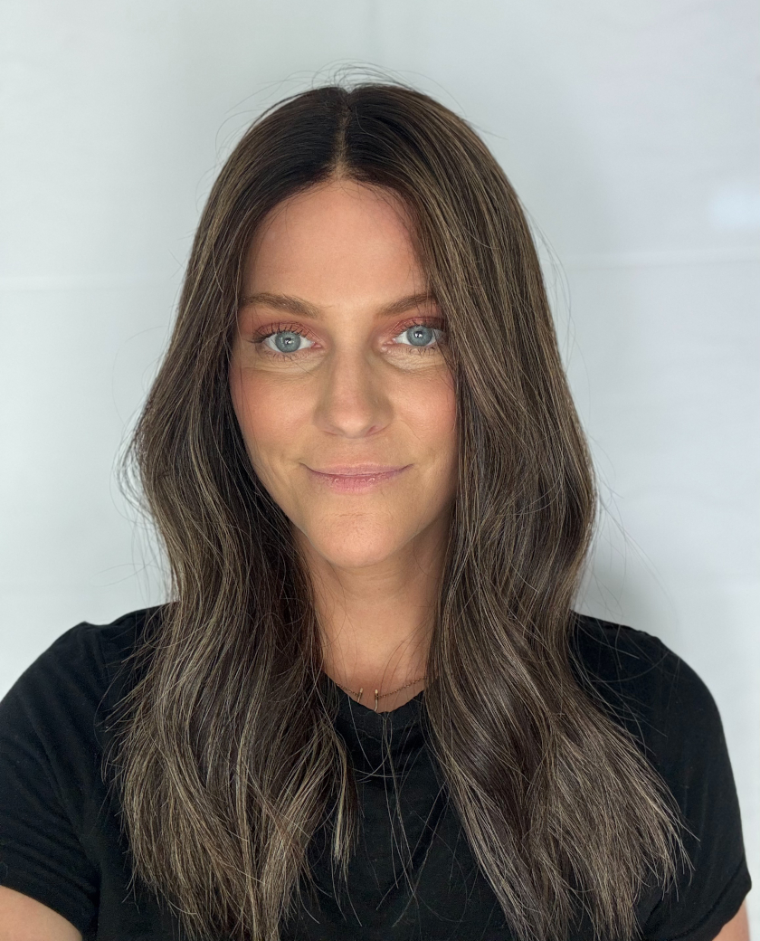 Heather — Dark brown with neutral, blonde highlights.