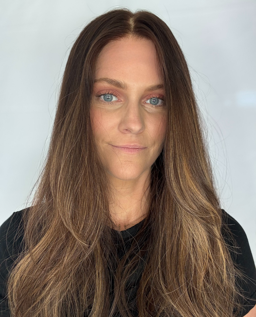Brooke — Dark brown base with copper highlights.