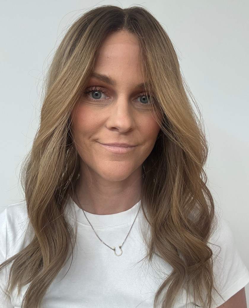 Sloane — Cool ash brown with seamless dirty blonde melt throughout.